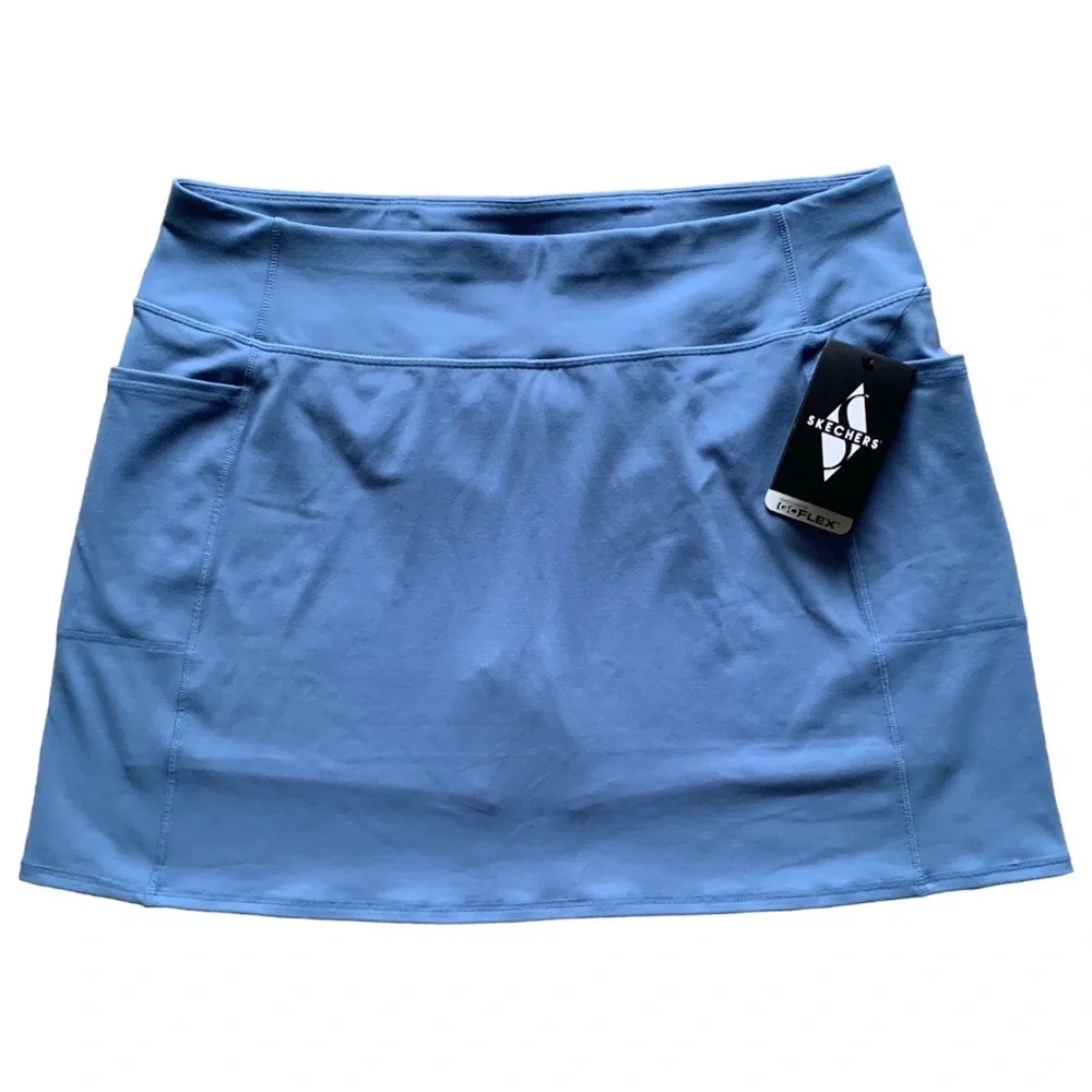 Skechers GoWalk GoFlex Blue High Waisted Plus Size Athletic Sports Skort Skirt